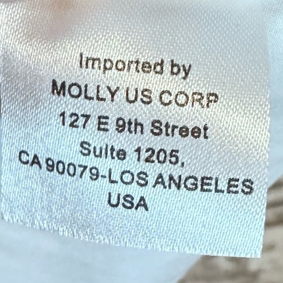 Molly Bracken Lydia Mini Dress Blue Whitee Stripe with Tie/ Bow Size Medium NWT - Picture 11 of 11